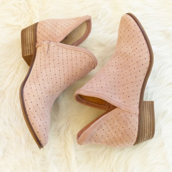 Lucky Brand Shoes - Lucky Brand Blush Pink Suede Booties